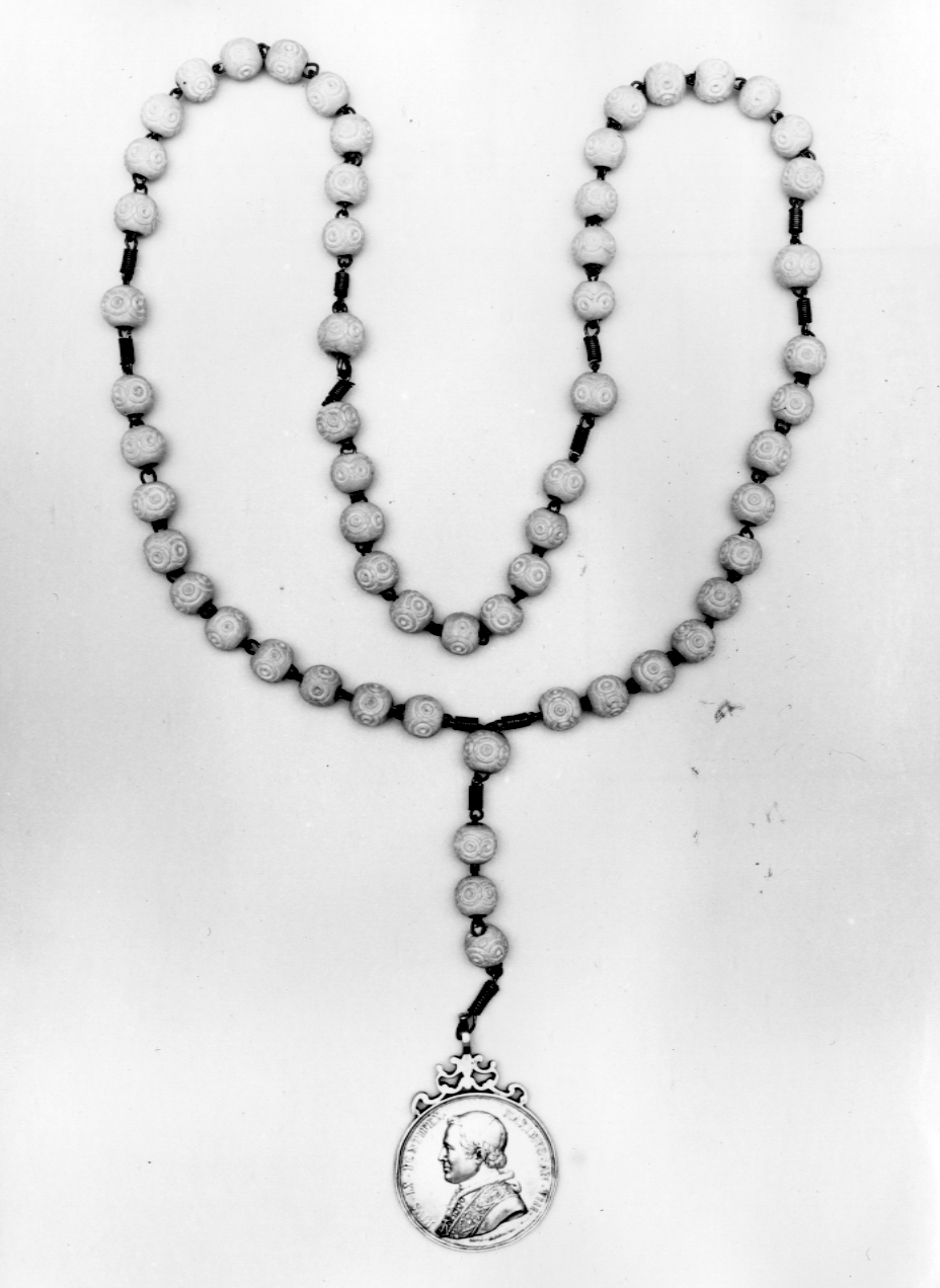 ritratto di papa Pio IX di profilo (corona del rosario) di Cerbara N - produzione italiana (sec. XVIII, sec. XIX)