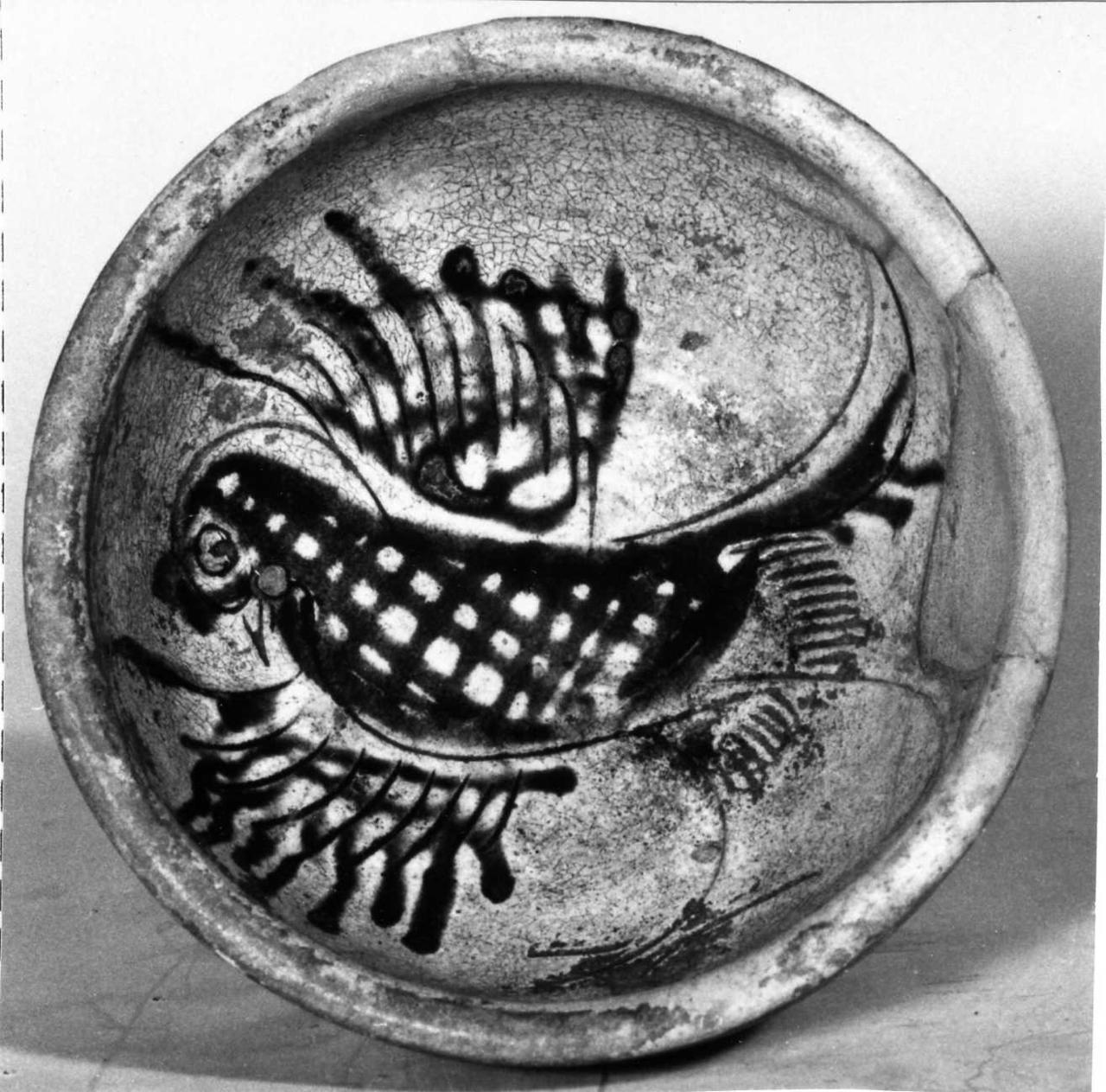 uccello ad ali spiegate (ciotola) - manifattura imolese (inizio sec. XVI)