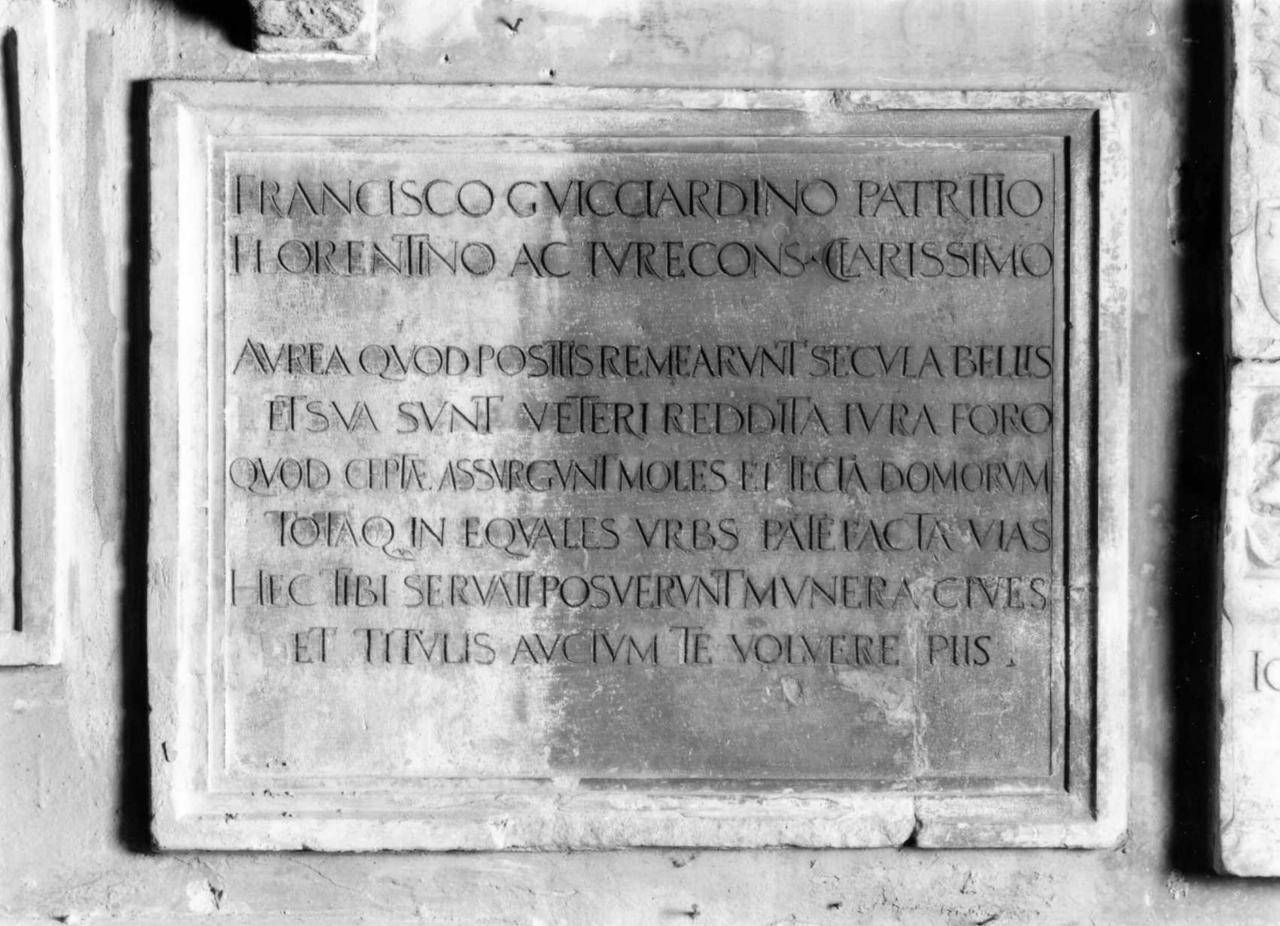 lapide commemorativa - bottega modenese (sec. XVI)