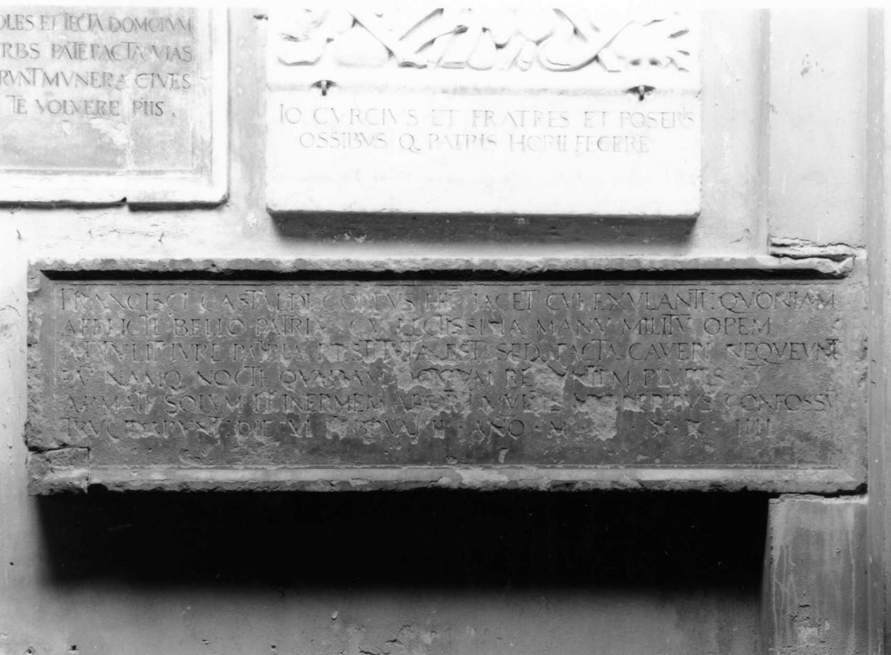 lapide commemorativa - bottega modenese (sec. XVI)