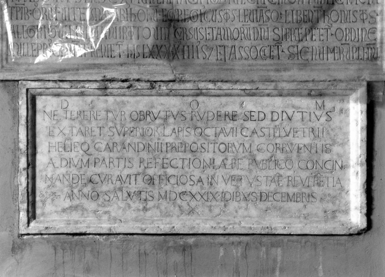 lapide commemorativa - bottega modenese (sec. XVII)