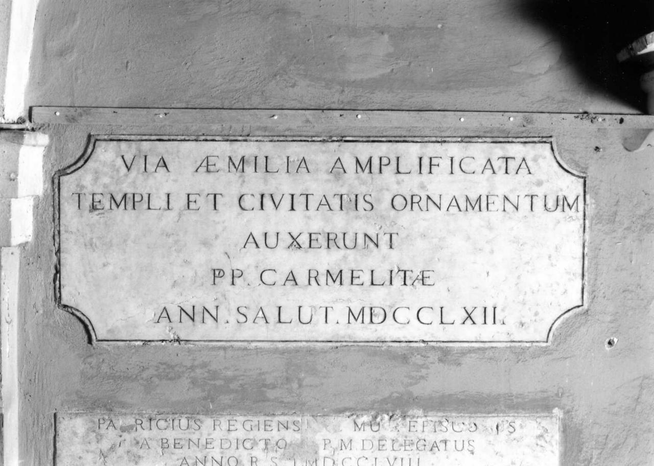 lapide commemorativa - bottega modenese (sec. XVIII)