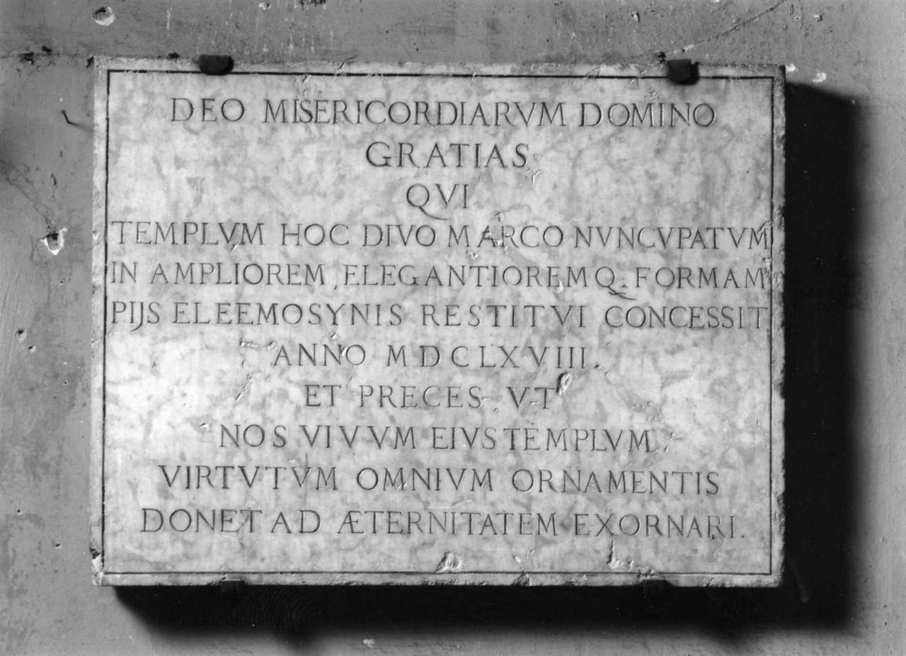 lapide commemorativa - bottega modenese (sec. XVII)