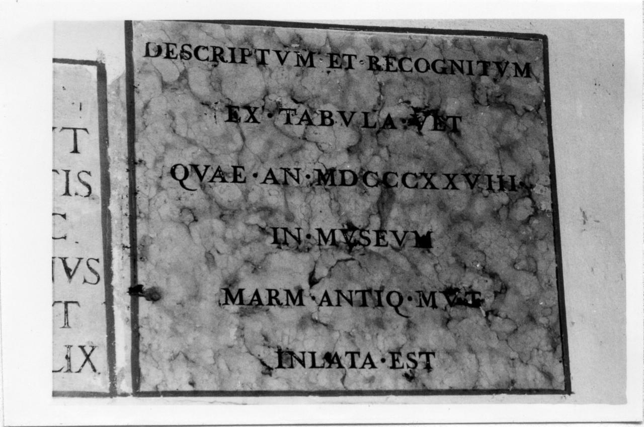 lapide commemorativa - bottega modenese (sec. XIX)