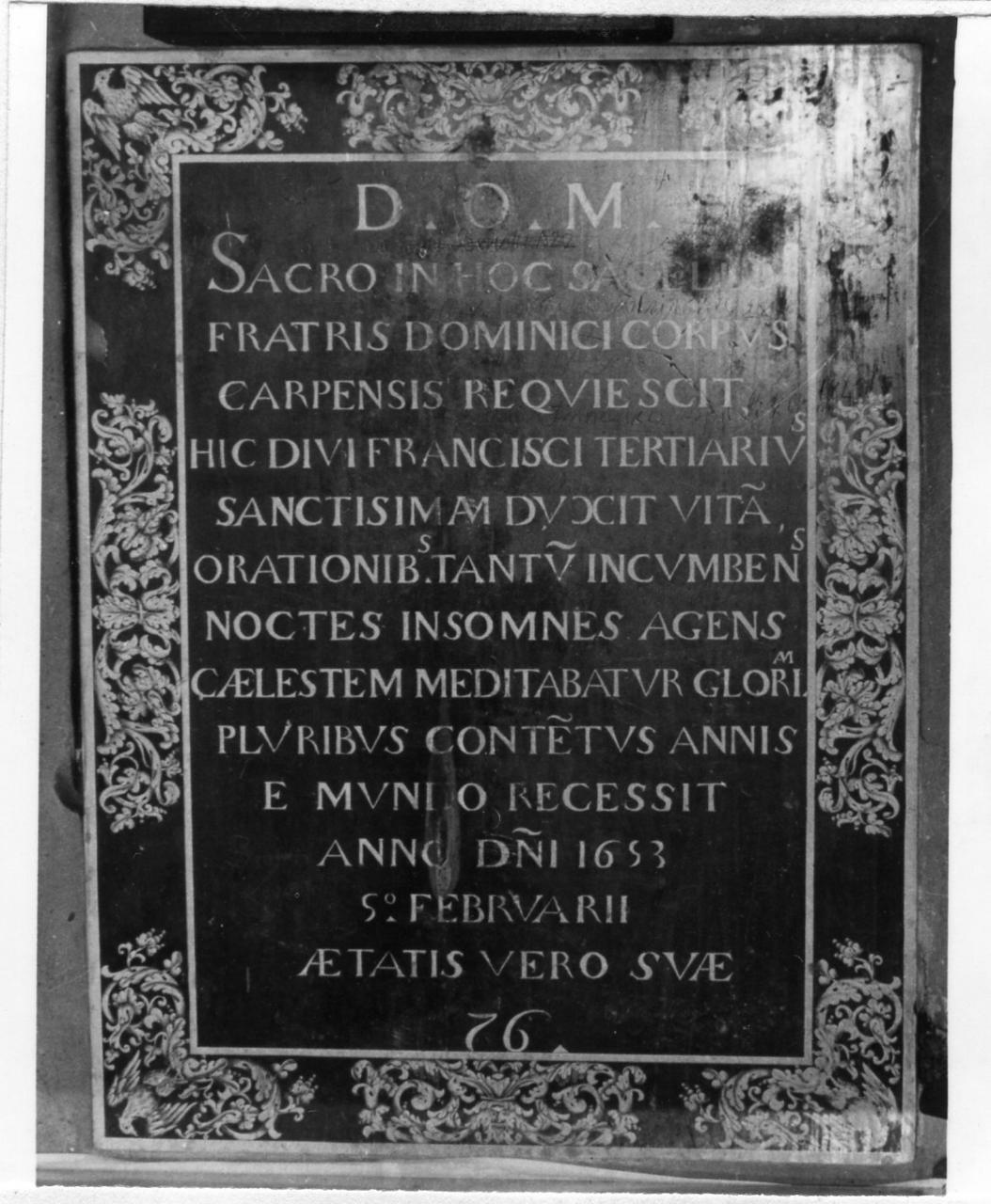 lapide tombale di Gavignani Giovanni (sec. XVII)