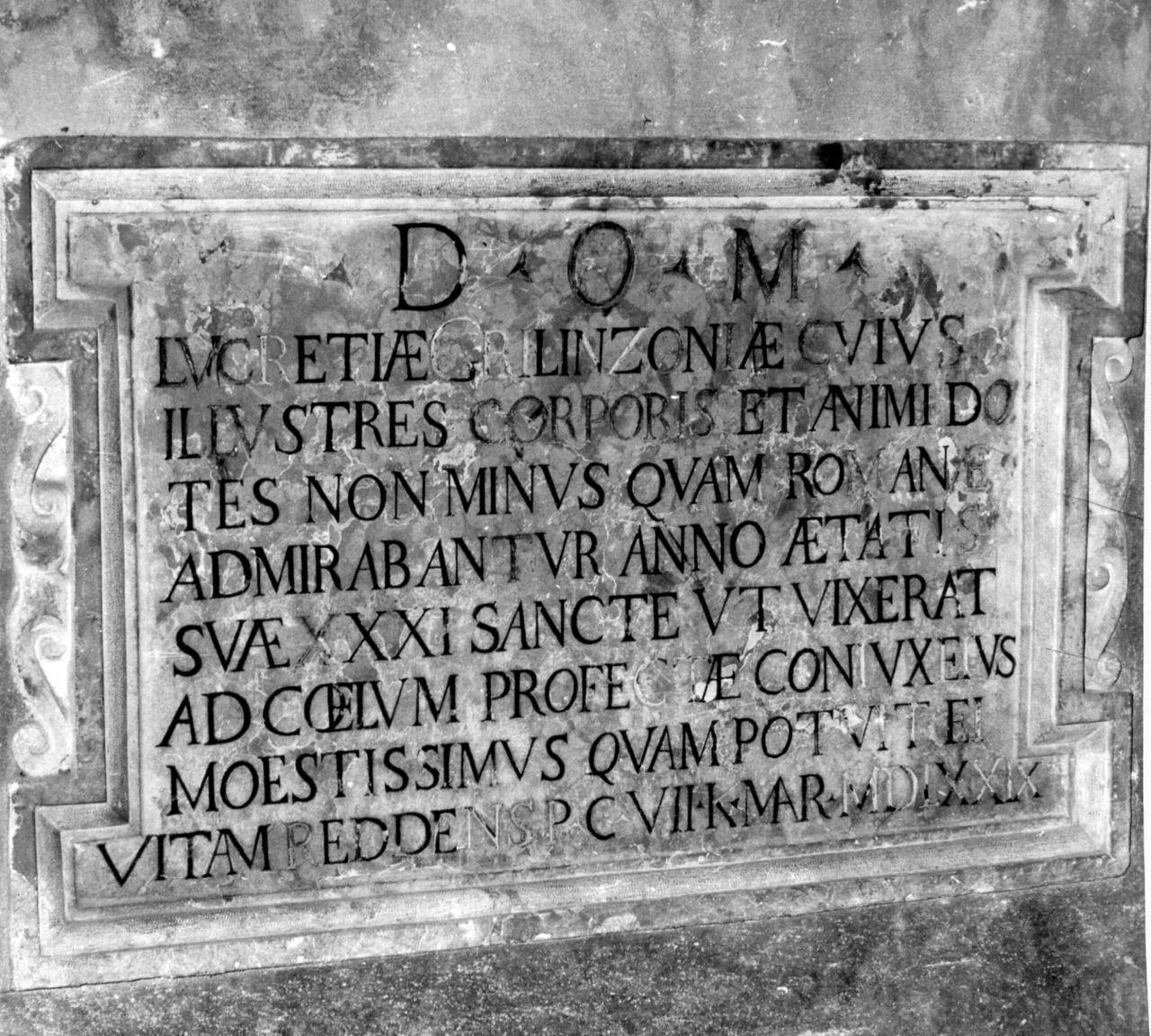 lapide tombale - bottega modenese (sec. XVI)