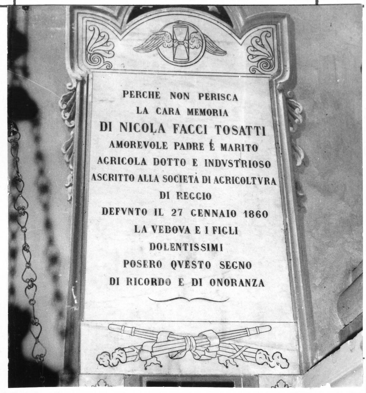 lapide tombale - bottega carpigiana (sec. XIX)