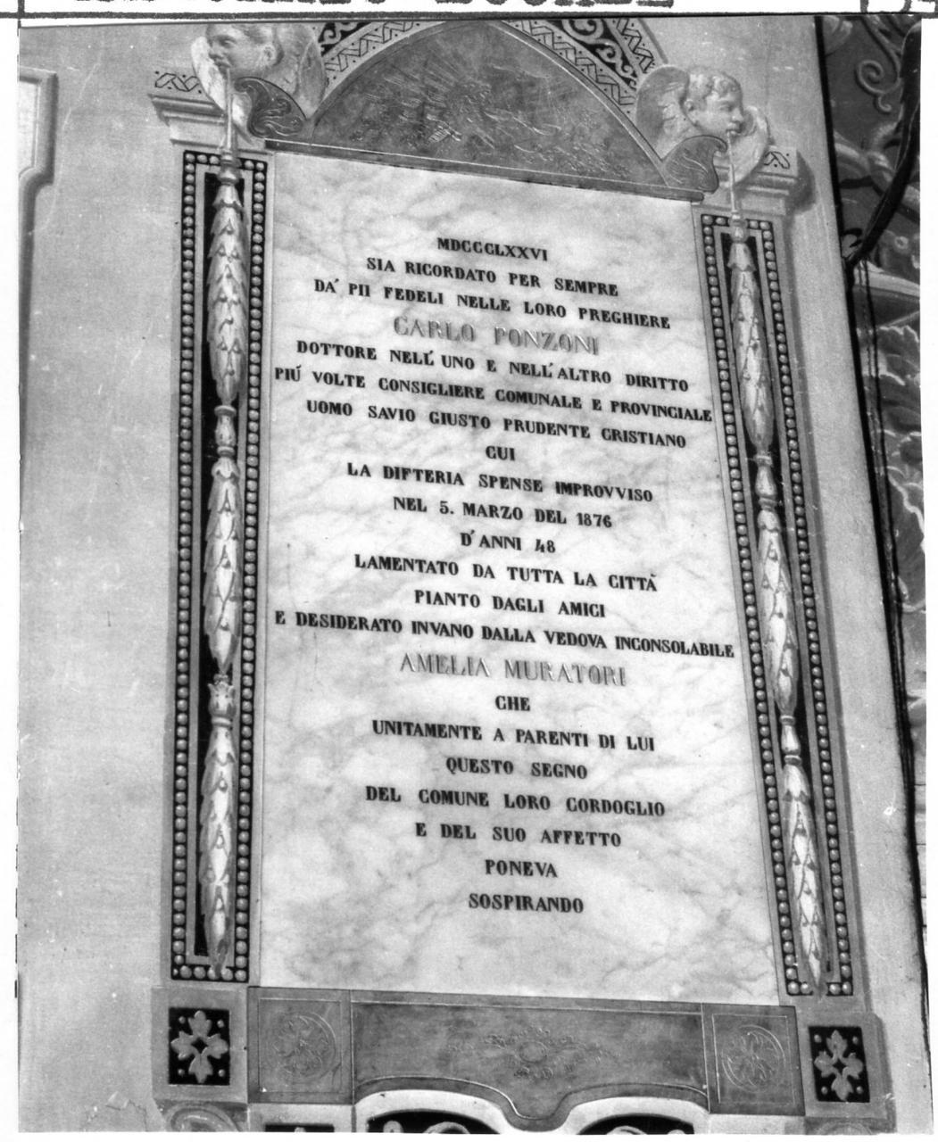 lapide tombale - bottega carpigiana (sec. XIX)