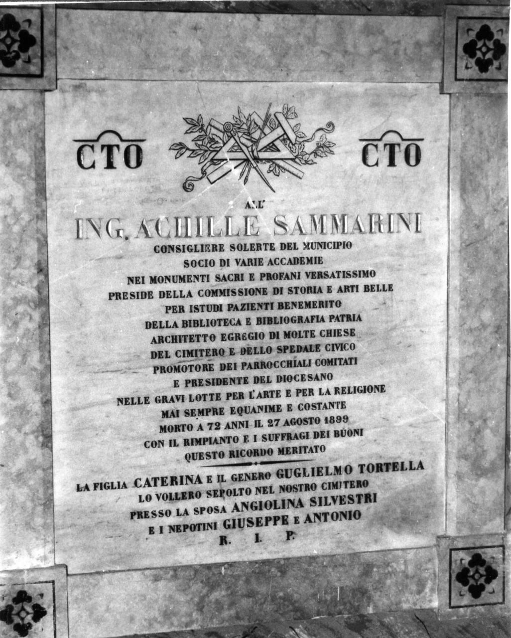 lapide tombale - bottega modenese (sec. XIX)