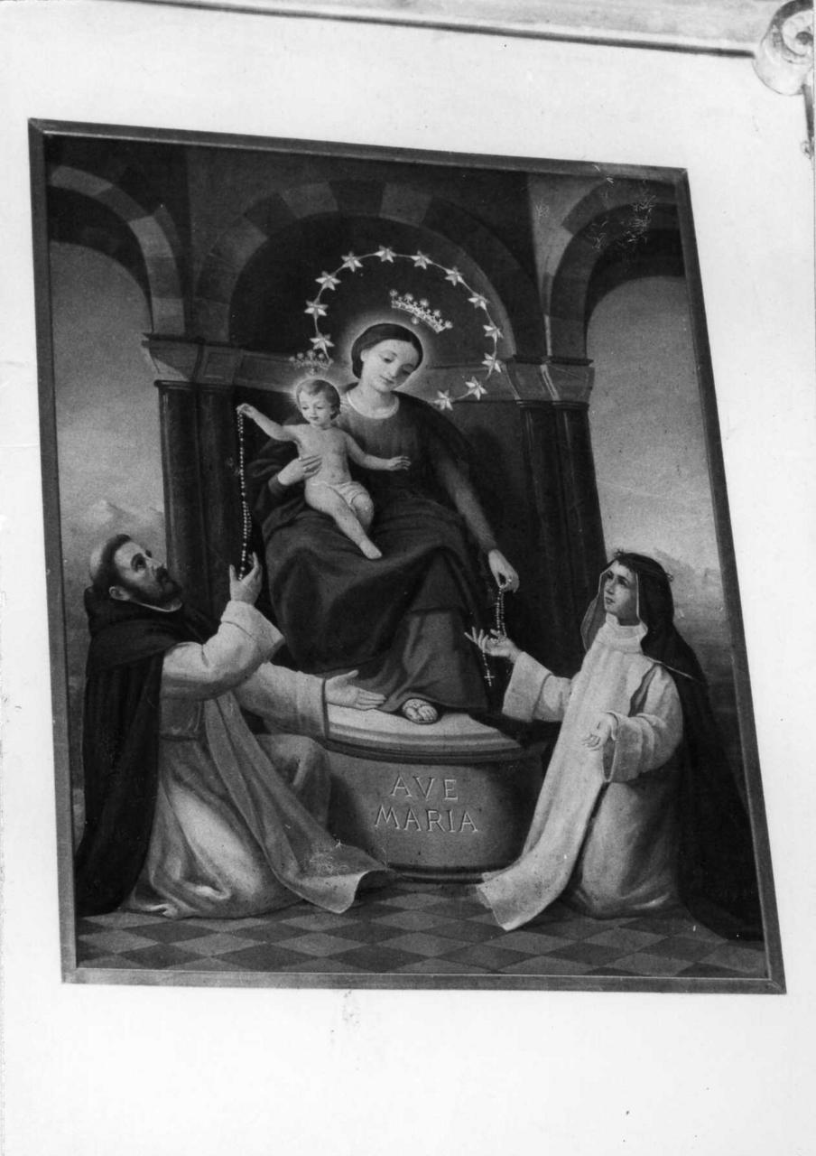 Madonna del Rosario con San Domenico e Santa Caterina da Siena (dipinto) di Camaldoli G (fine sec. XIX)