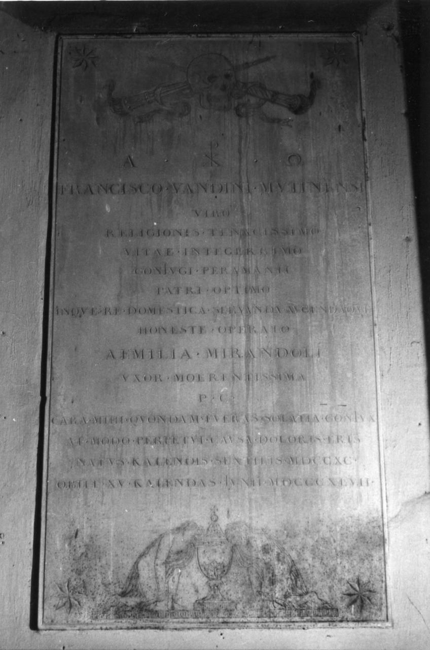 lapide tombale - bottega modenese (sec. XIX)