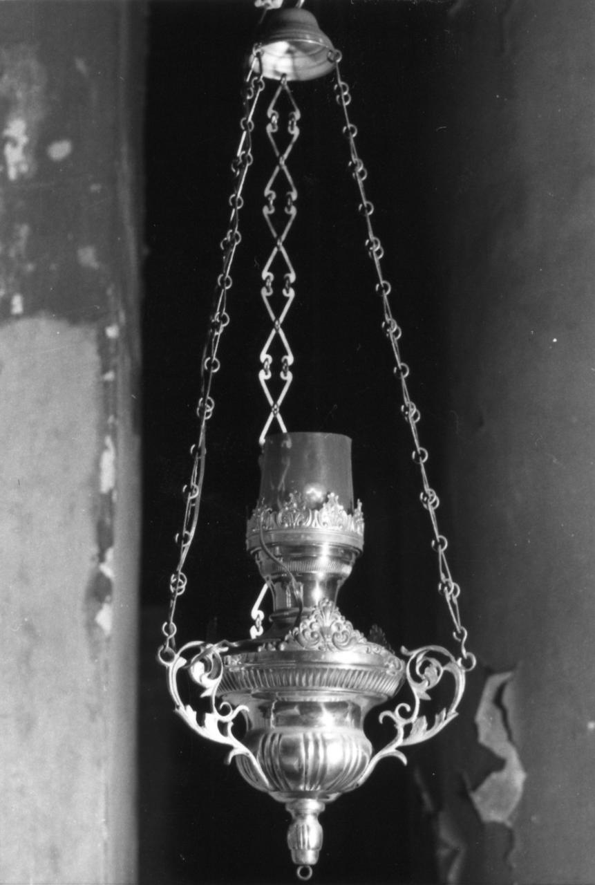 lampada pensile, serie - bottega emiliana (seconda metà sec. XIX)