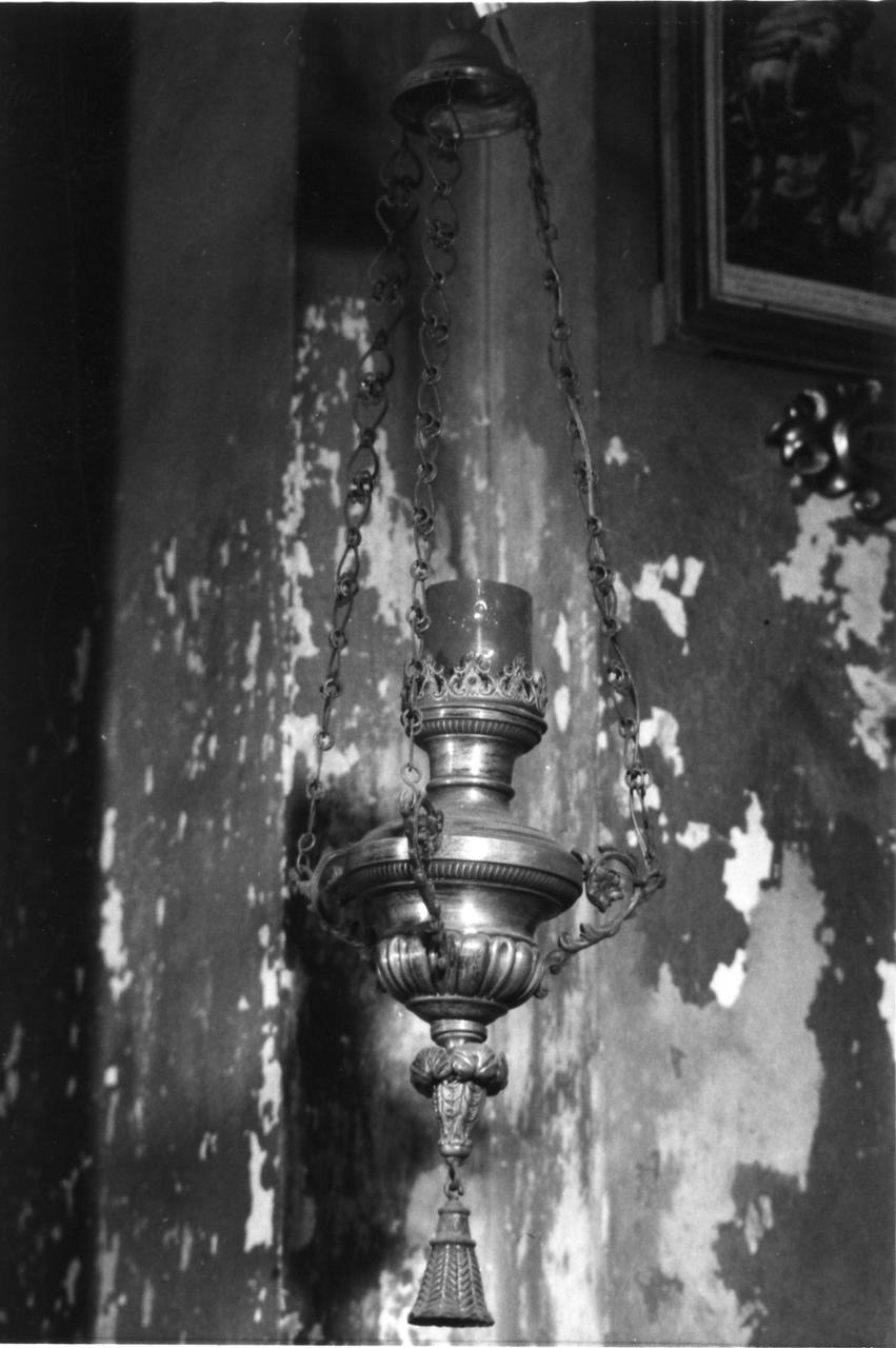 lampada pensile, serie - bottega emiliana (seconda metà sec. XIX)