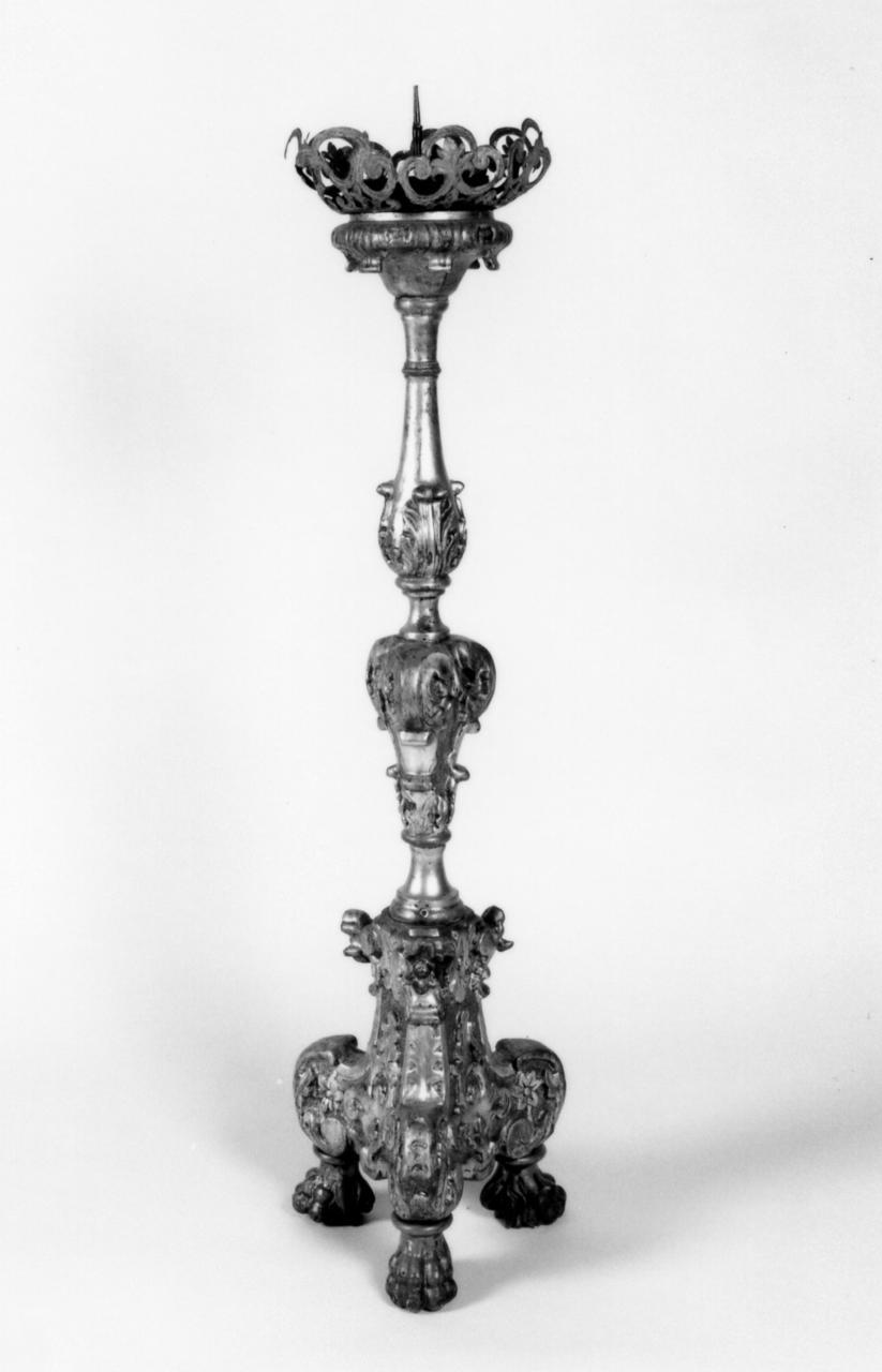 candeliere d'altare, serie - bottega emiliana (metà sec. XVIII)