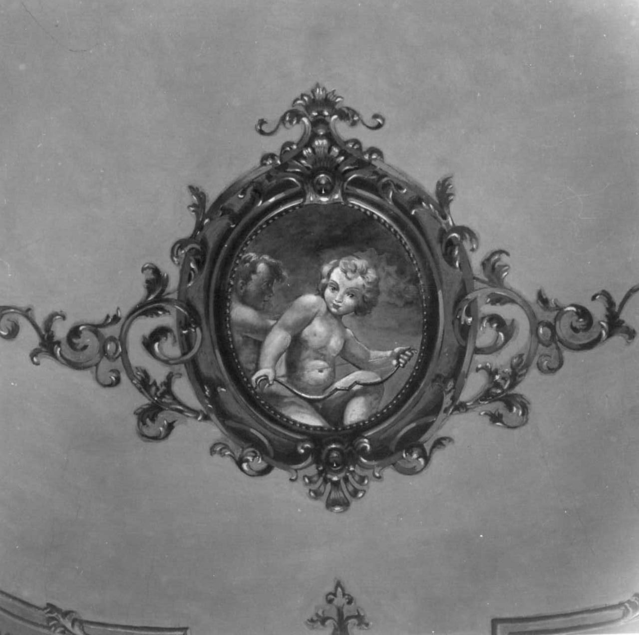 angeli e motivi decorativi fitomorfi (soffitto dipinto) di Manzini Ferdinando, Lugli Albano (sec. XIX)