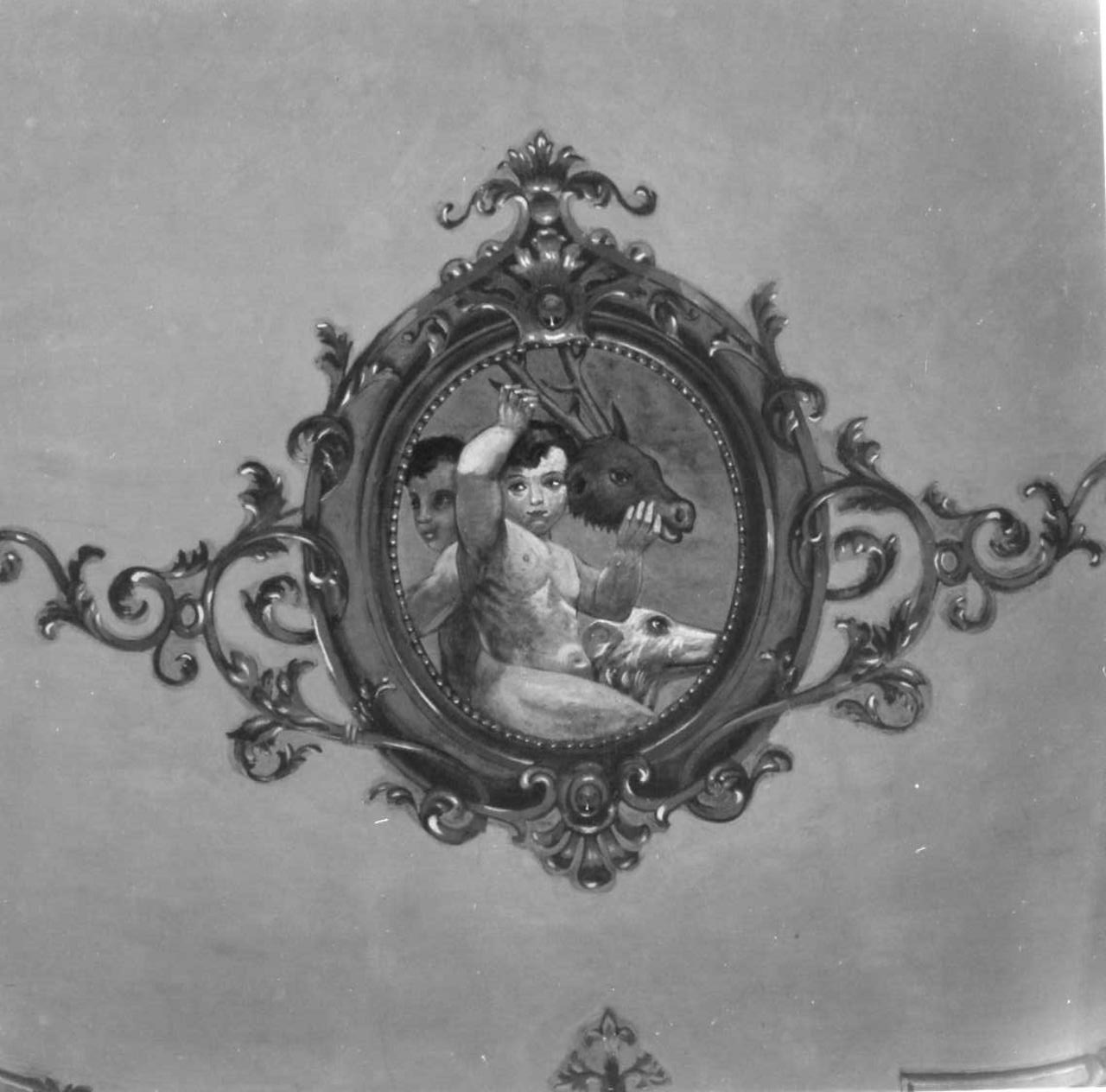 angeli e motivi decorativi fitomorfi (soffitto dipinto) di Manzini Ferdinando, Lugli Albano (sec. XIX)