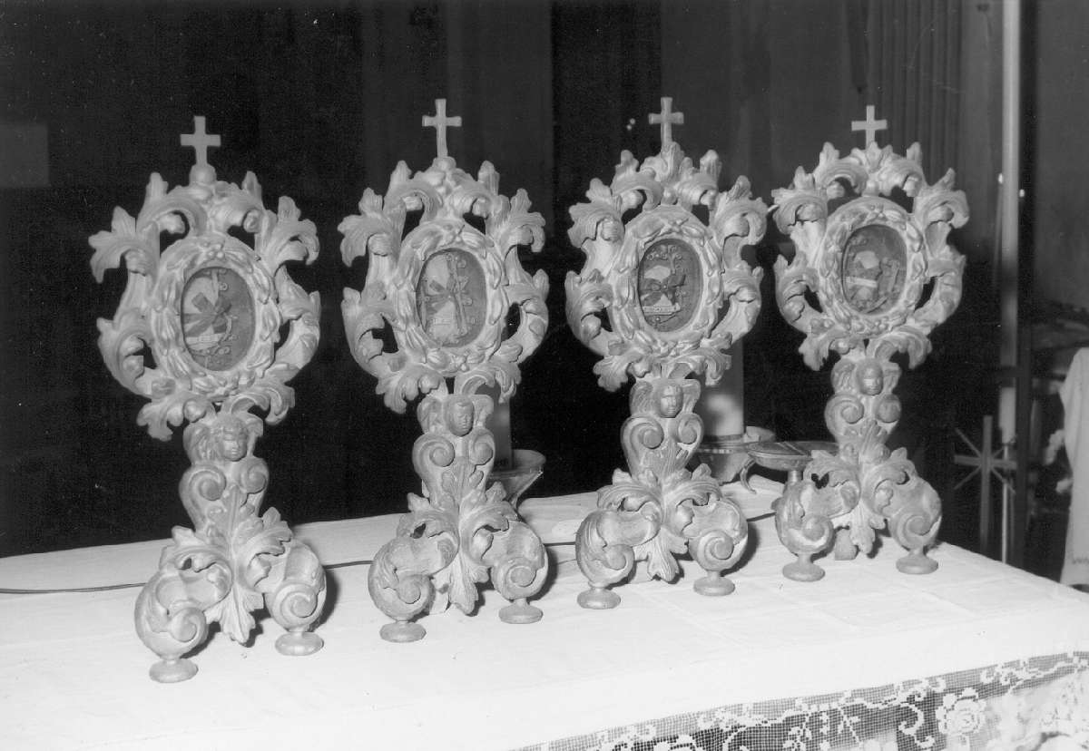reliquiario - a ostensorio, serie - manifattura emiliana (prima metà sec. XVIII)