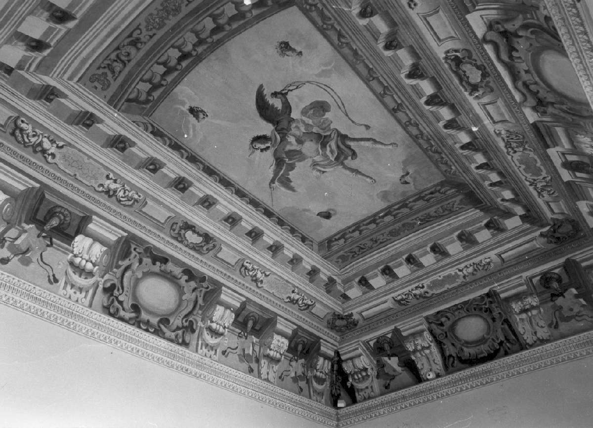 quadratura architettonica (soffitto dipinto, complesso decorativo) di Viviani Ottavio (attribuito) (sec. XVII)