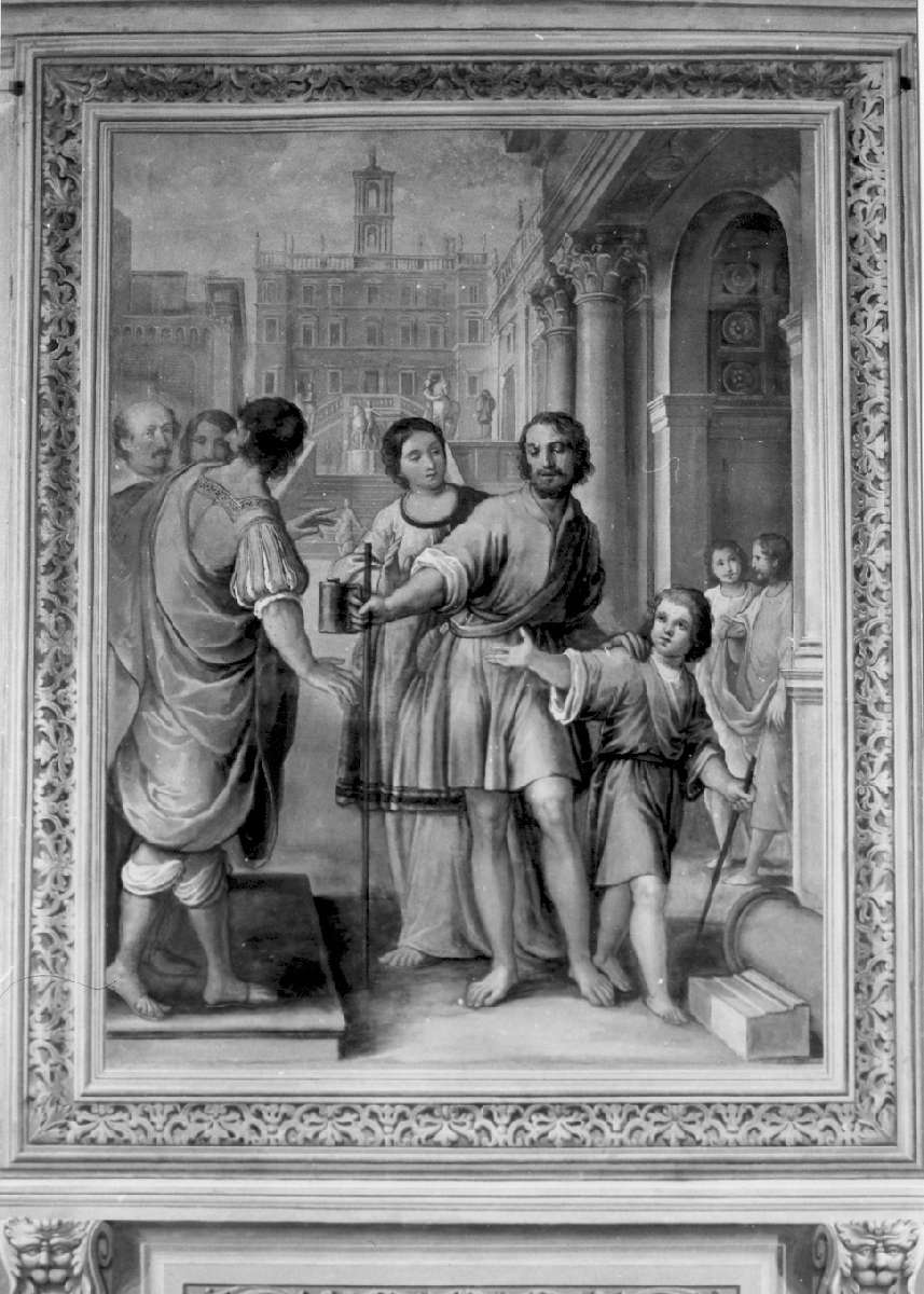 Belisario cieco chiede l'elemosina (dipinto, ciclo) di Galluzzi Pietro (prima metà sec. XVII)