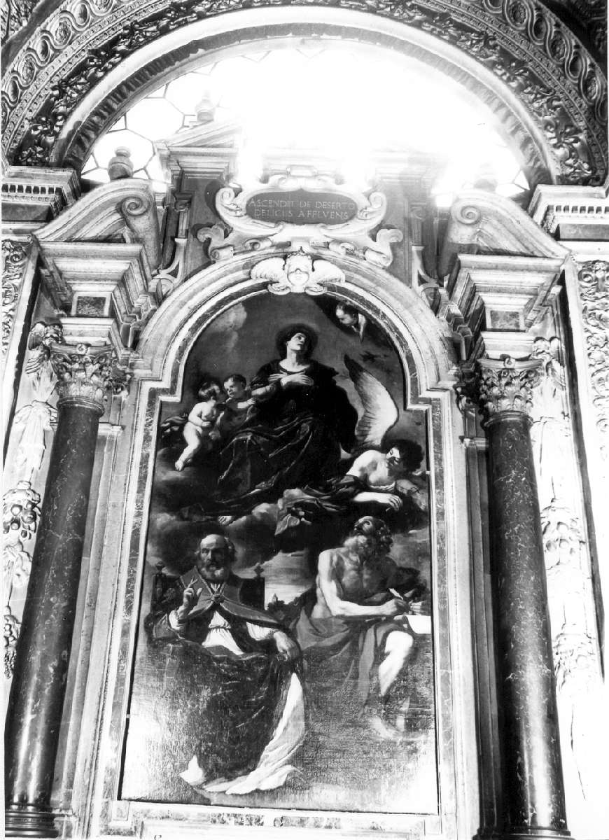 assunzione della Vergine con S. Pietro e S. Girolamo (dipinto) di Barbieri Giovan Francesco detto Guercino (secondo quarto sec. XVII)
