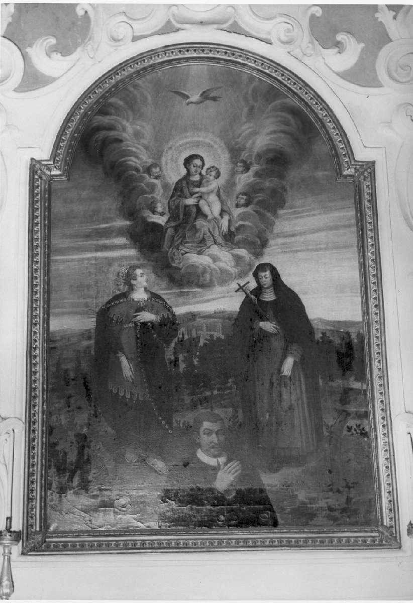 Madonna in gloria con Bambino, Santa Caterina e Santa Liberata (dipinto) - ambito ferrarese (seconda metà sec. XVII)