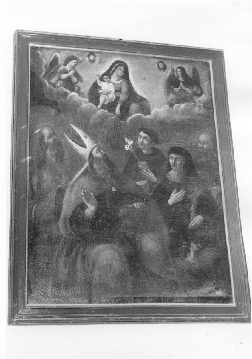 Madonna con Bambino, San Gerolamo, Sant'Agostino, Santa Monica e Sant'Antonio Abate (dipinto) - ambito emiliano (fine sec. XVII)