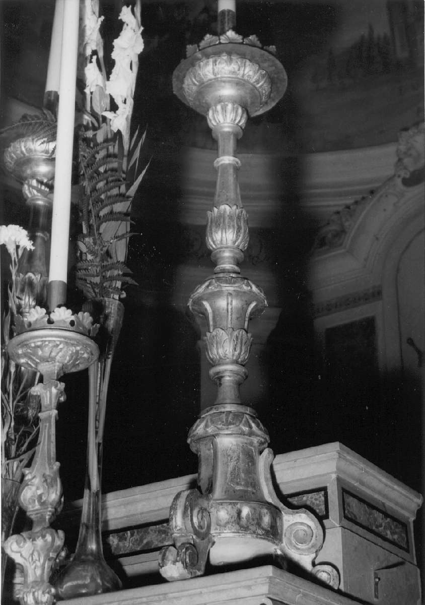 candeliere d'altare, serie - manifattura modenese (metà sec. XIX)