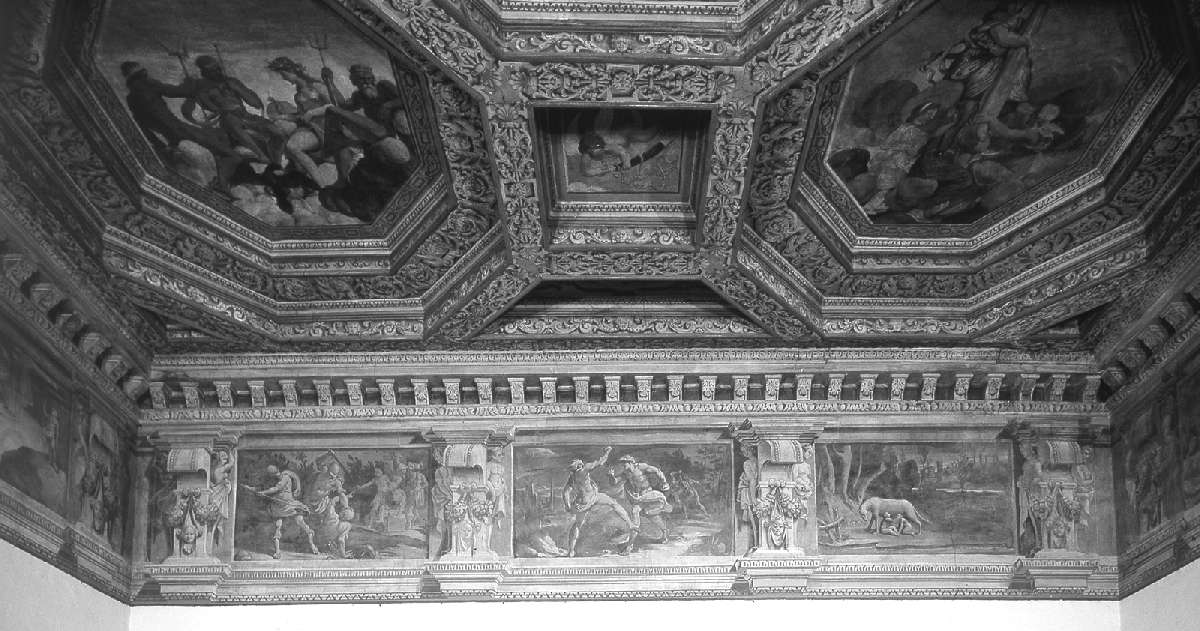 episodi della storia di Roma (dipinto, complesso decorativo) di Battistelli Pier Francesco (e aiuti) (sec. XVII)