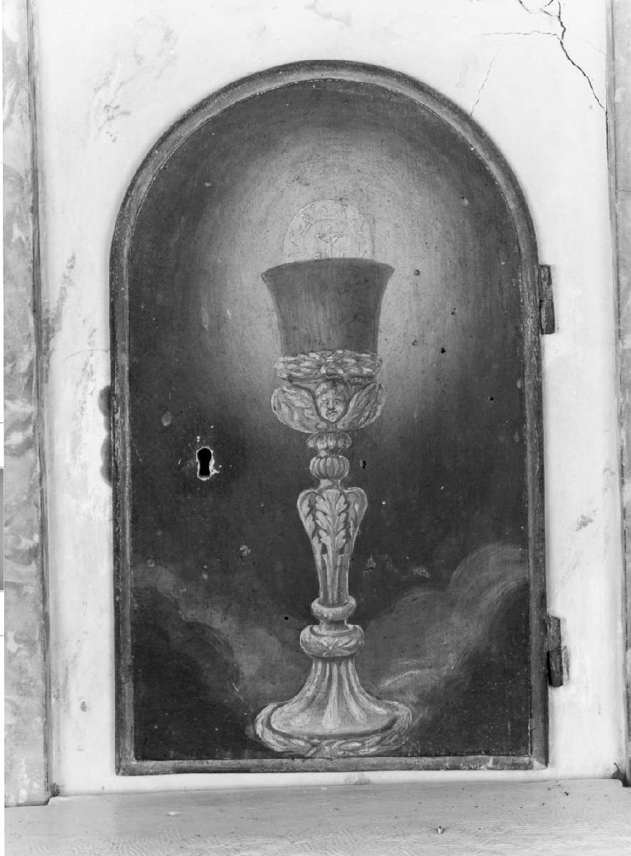 calice eucaristico (sportello di tabernacolo, serie) - manifattura modenese (metà sec. XIX)