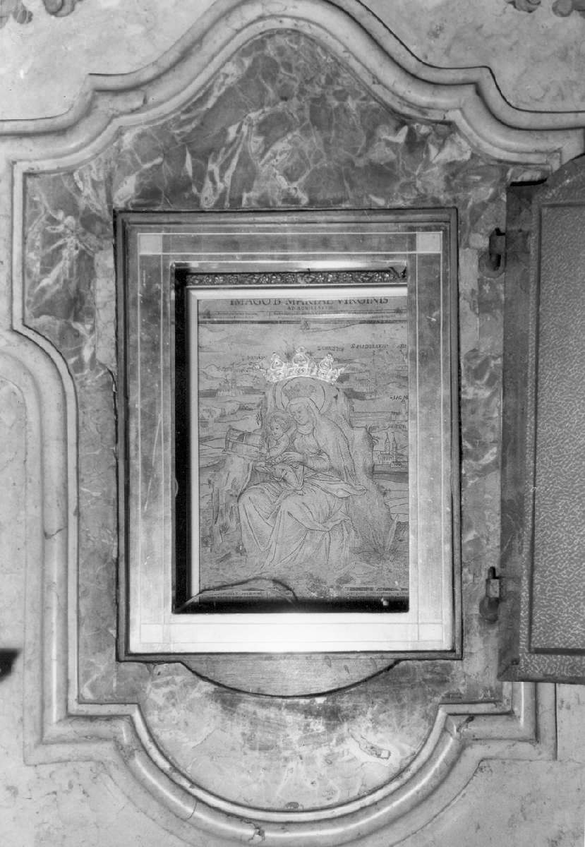 Madonna di Monserrato (stampa colorata a mano) - ambito tedesco (fine/inizio secc. XV/ XVI)