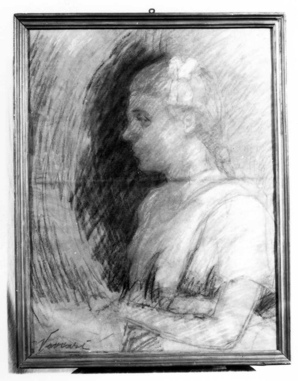 fanciulla (disegno) di Vaccari Carlo (prima metà sec. XX)