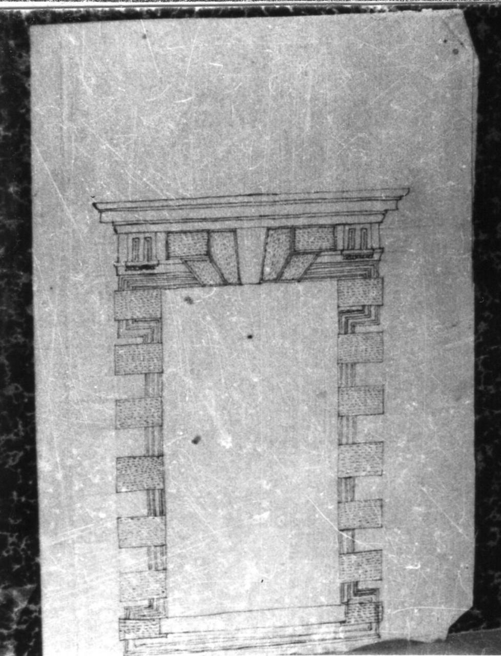 architettura di portale (disegno) di Pio di Savoia Manfredo (fine sec. XVII)