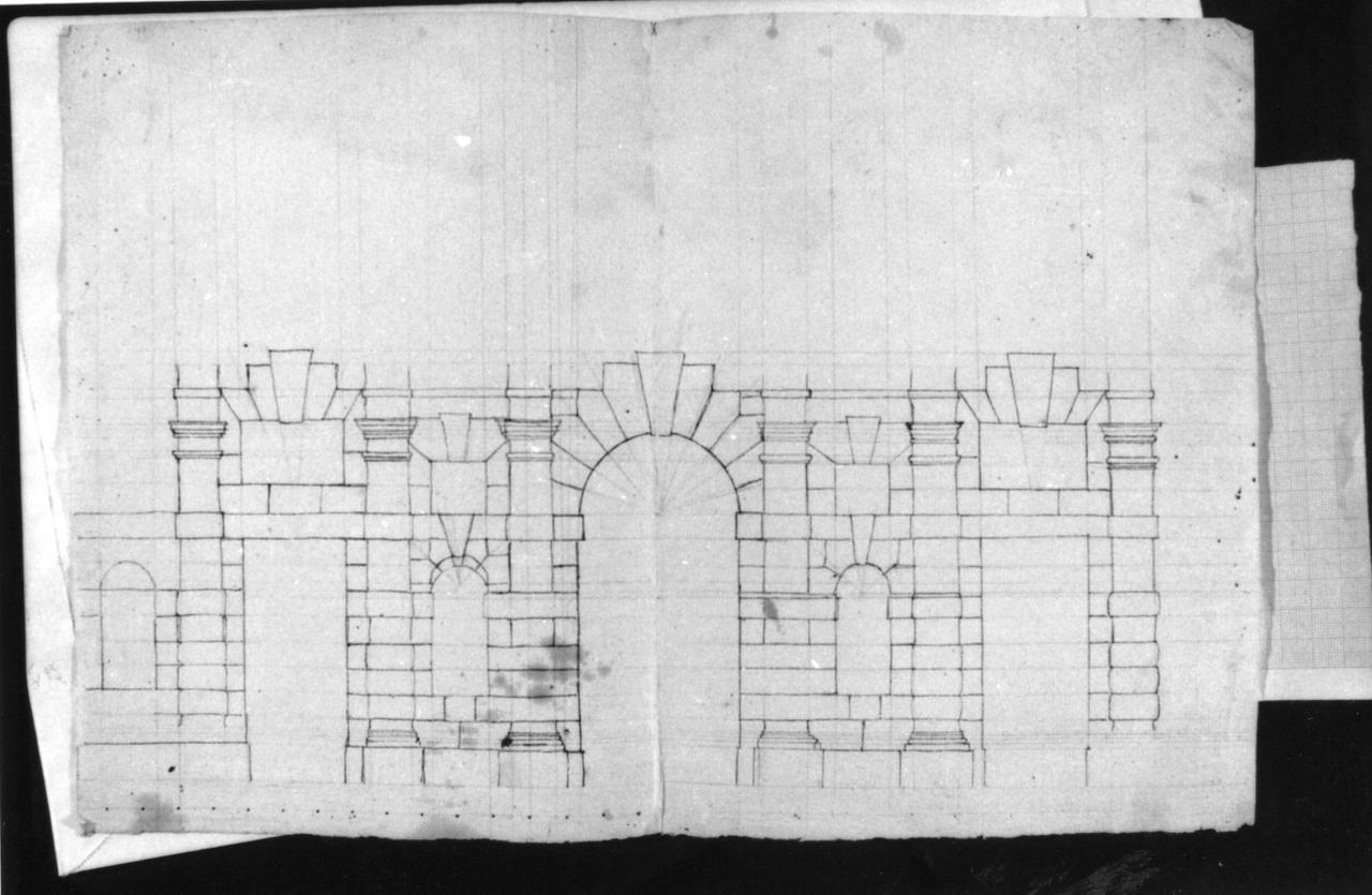 progetto architettonico per una facciata (disegno) di Pio di Savoia Manfredo (seconda metà sec. XVII)