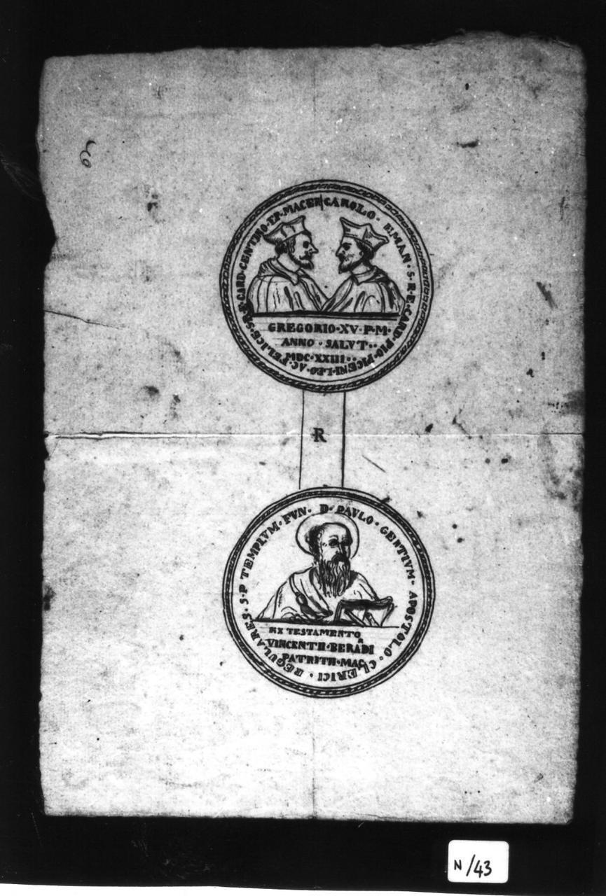 medaglia del Card. Carlo Emanuele Pio (disegno) - ambito carpigiano (inizio sec. XIX)