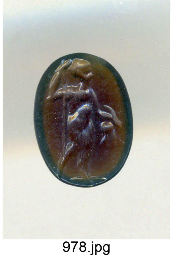 figura maschile nuda (gemma) - produzione italiana (secc. XVI/ XVIII)