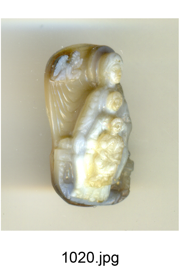 Sant'Anna con la Madonna e Gesù Bambino (cammeo) - produzione italiana (secc. XVI/ XIX)