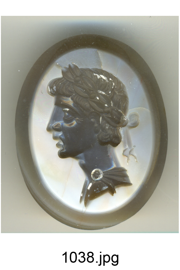 busto maschile (gemma) - produzione italiana (secc. XVI/ XVIII)