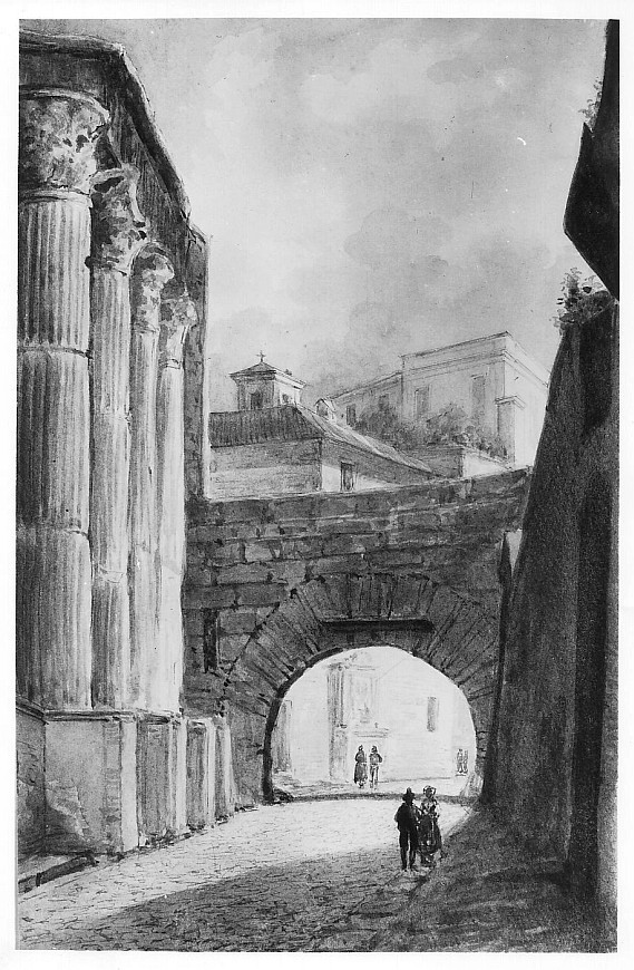 Veduta di roma, veduta di Roma (dipinto, opera isolata) - ambito italiano (sec. XIX)