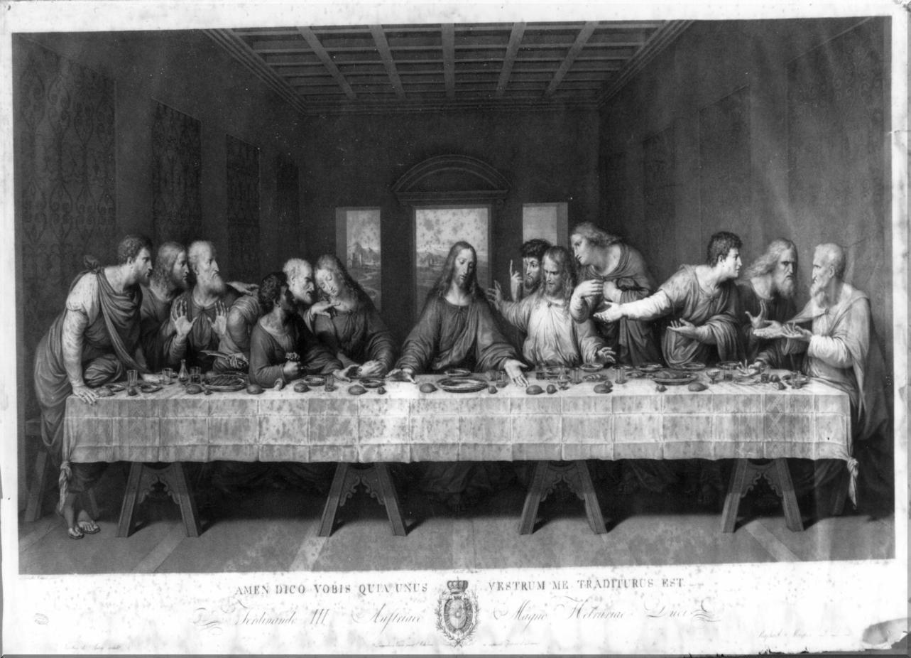 ultima cena (stampa) di Morghen Raffaello, Matteini Teodoro, Leonardo da Vinci (secc. XVIII/ XIX)