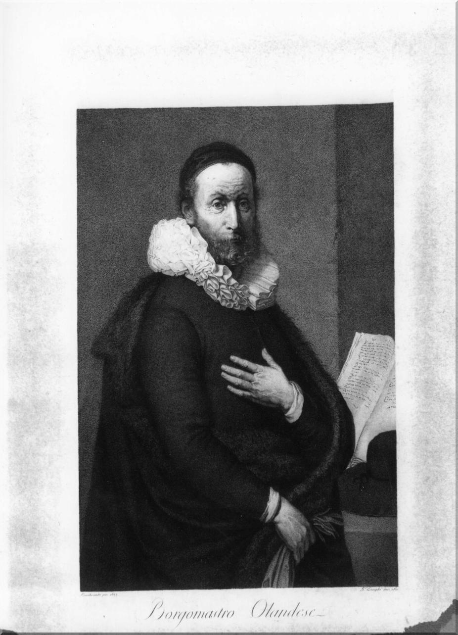 ritratto d'uomo (stampa) di Longhi Giuseppe, Rembrandt Harmenszoon van Rijn (sec. XIX)