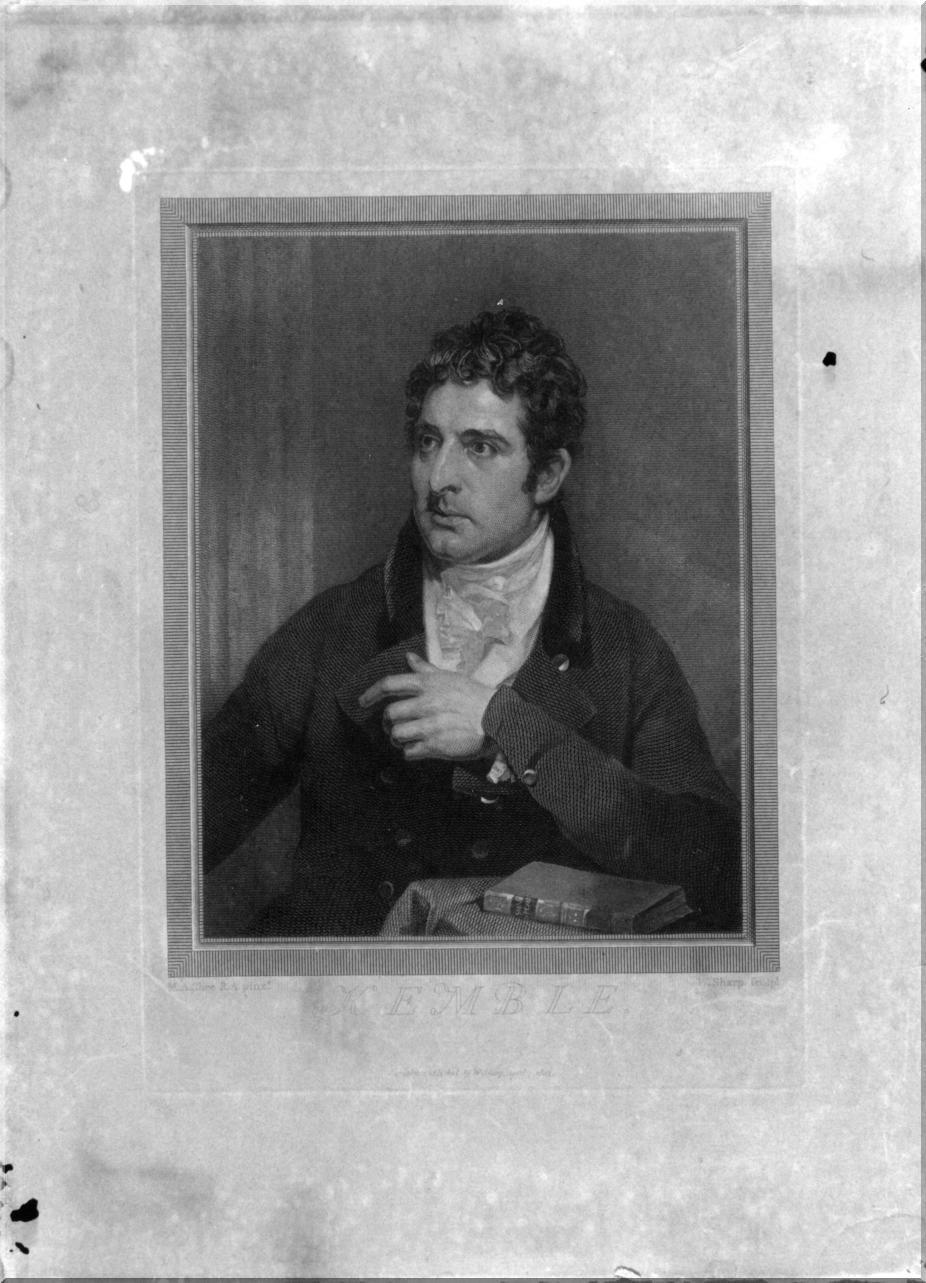 ritratto di John Philip Kemble (stampa) di Sharp William, Shee Martin Archer (sec. XIX)