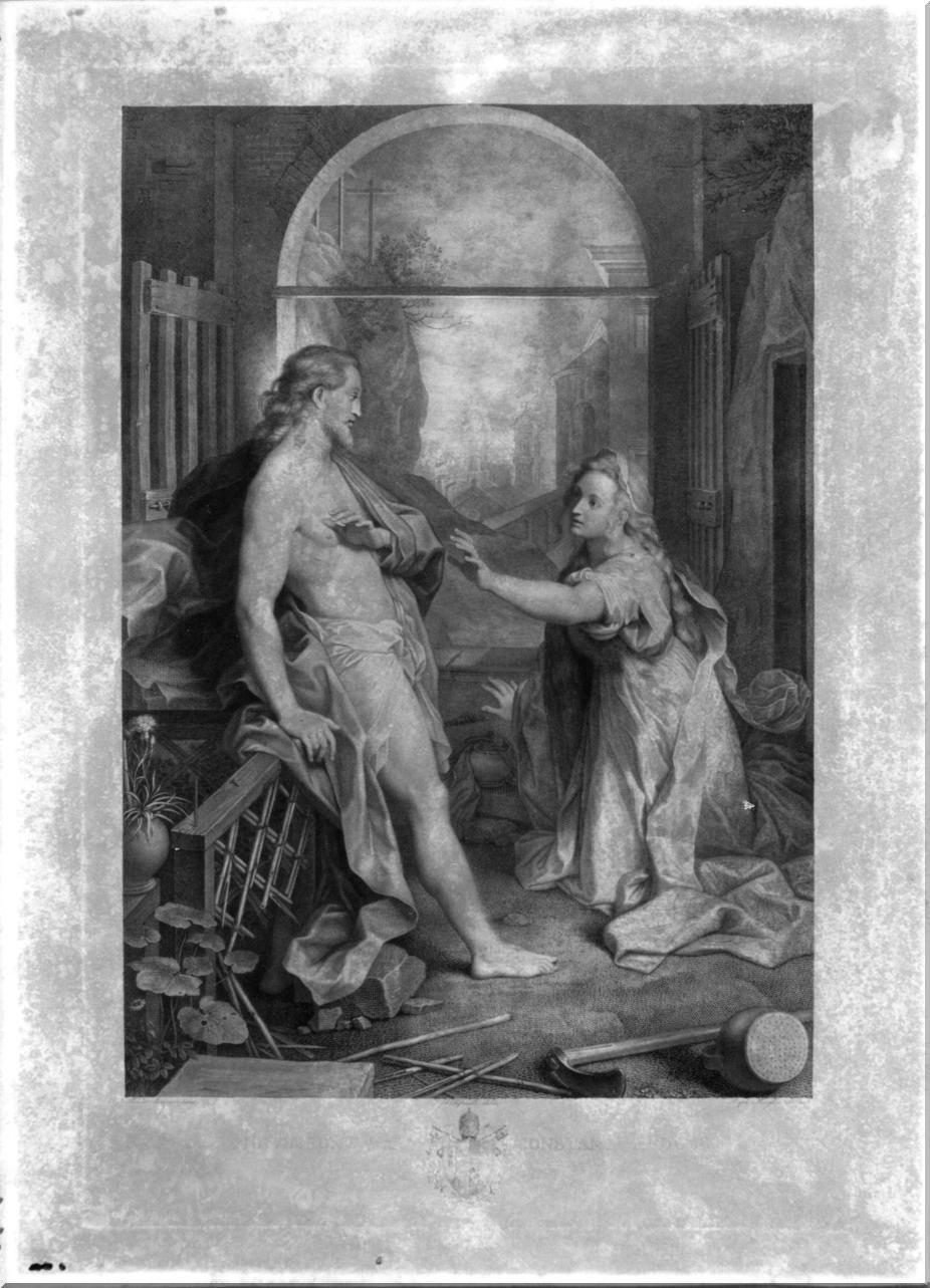 apparizione di Cristo risorto a Santa Maria Maddalena (stampa) di Tofanelli Stefano, Fiori Federico detto Barocci, Morghen Raffaello (sec. XIX)