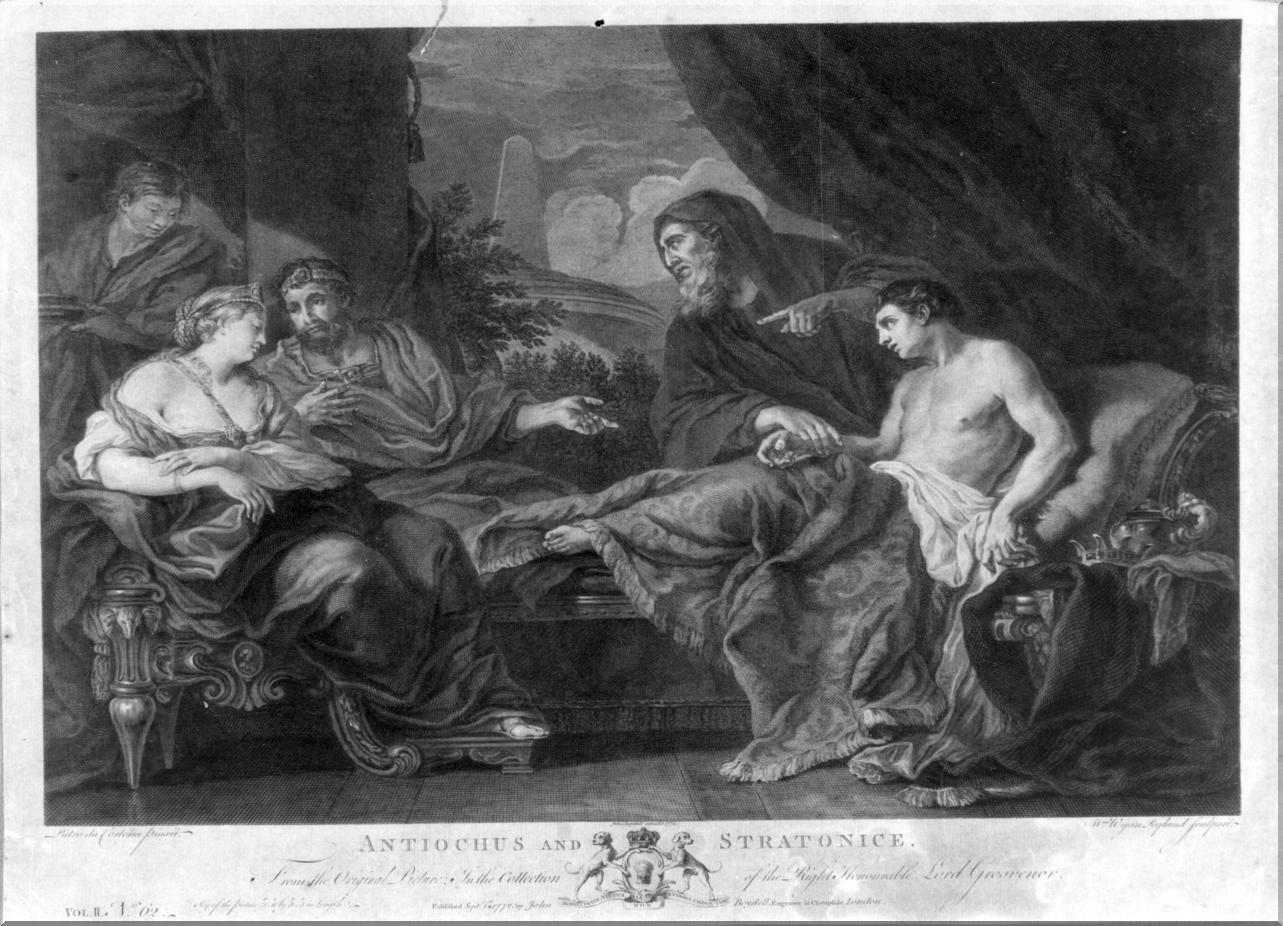 Antioco e Stratonice (stampa, elemento d'insieme) di Seiter Daniel, Ryland William Wynne (sec. XVIII)