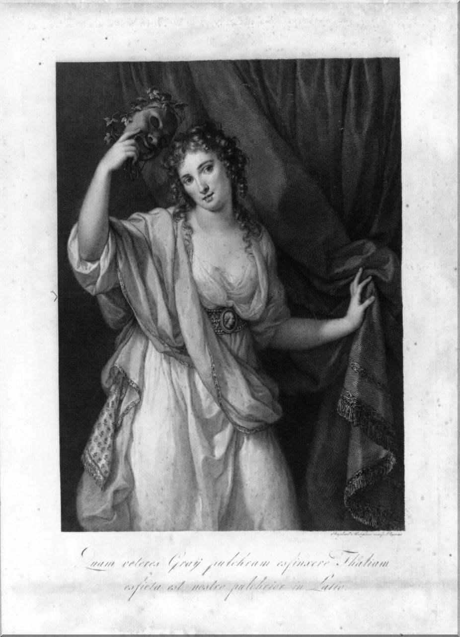 Musa Comica, ritratto di Lady Hamilton in veste di musa Talia (stampa) di Kauffman Angelika, Morghen Raffaello (sec. XVIII)
