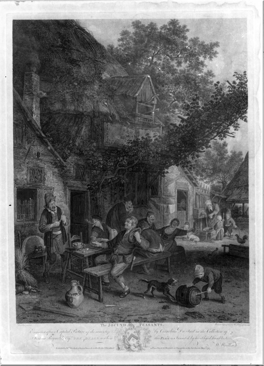contadini al desco (stampa) di Dusart Cornelis, Browne John, Woollett William (sec. XVIII)
