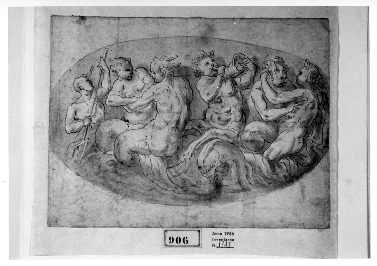 Tritoni (disegno) di Tibaldi Pellegrino (attribuito) (prima metà sec. XVI)