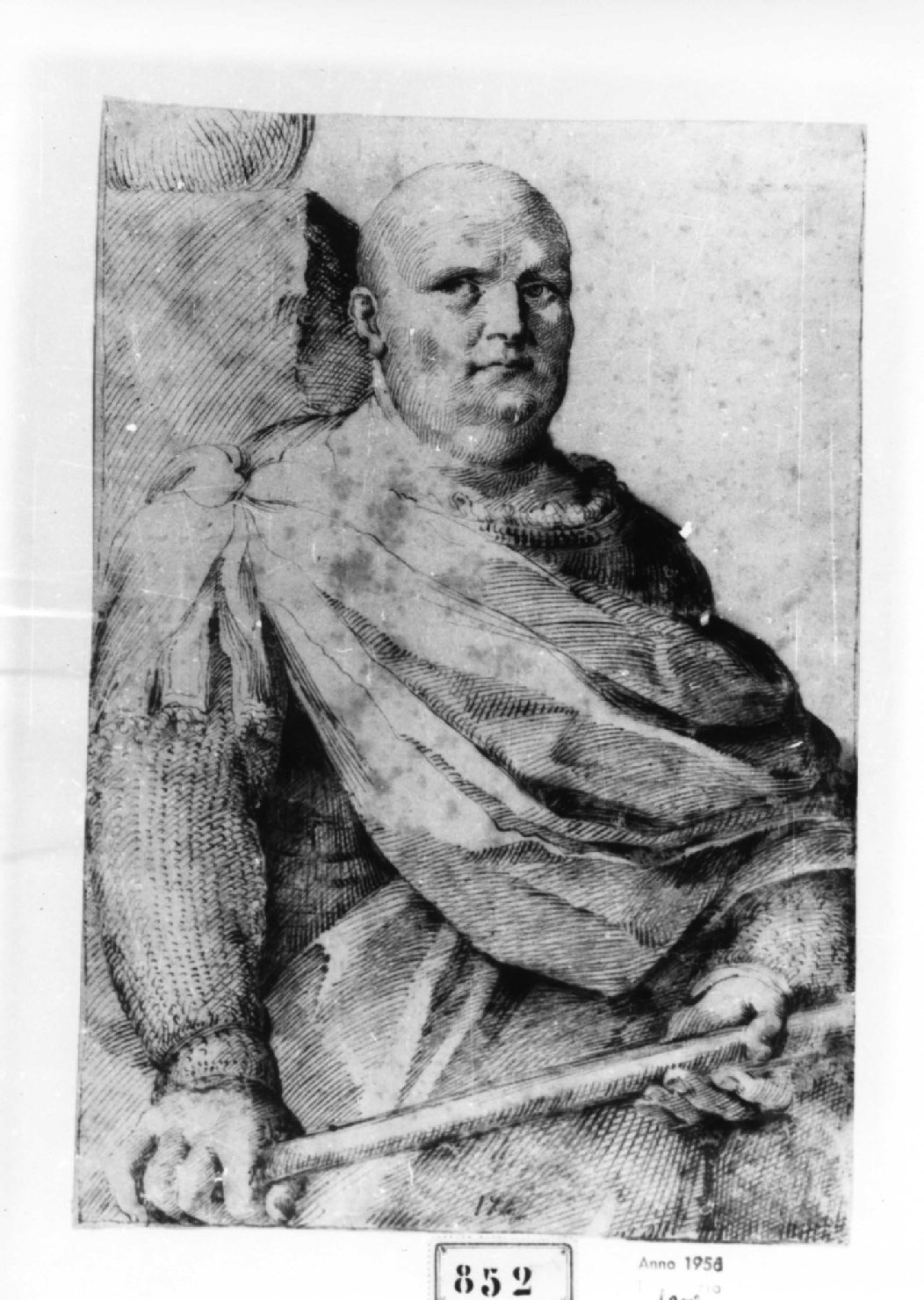 Busto di Imperatore romano, busto ritratto d'uomo (disegno, serie) di Passerotti Bartolomeo (scuola) (ultimo quarto sec. XVI)