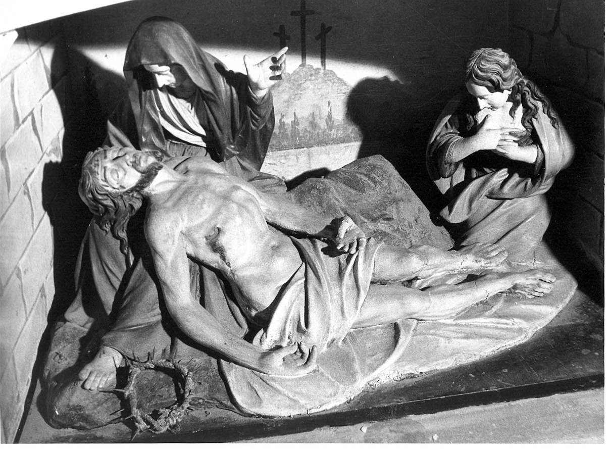 compianto sul Cristo morto (gruppo scultoreo) di Sbravati Giuseppe (fine/inizio secc. XVIII/ XIX)