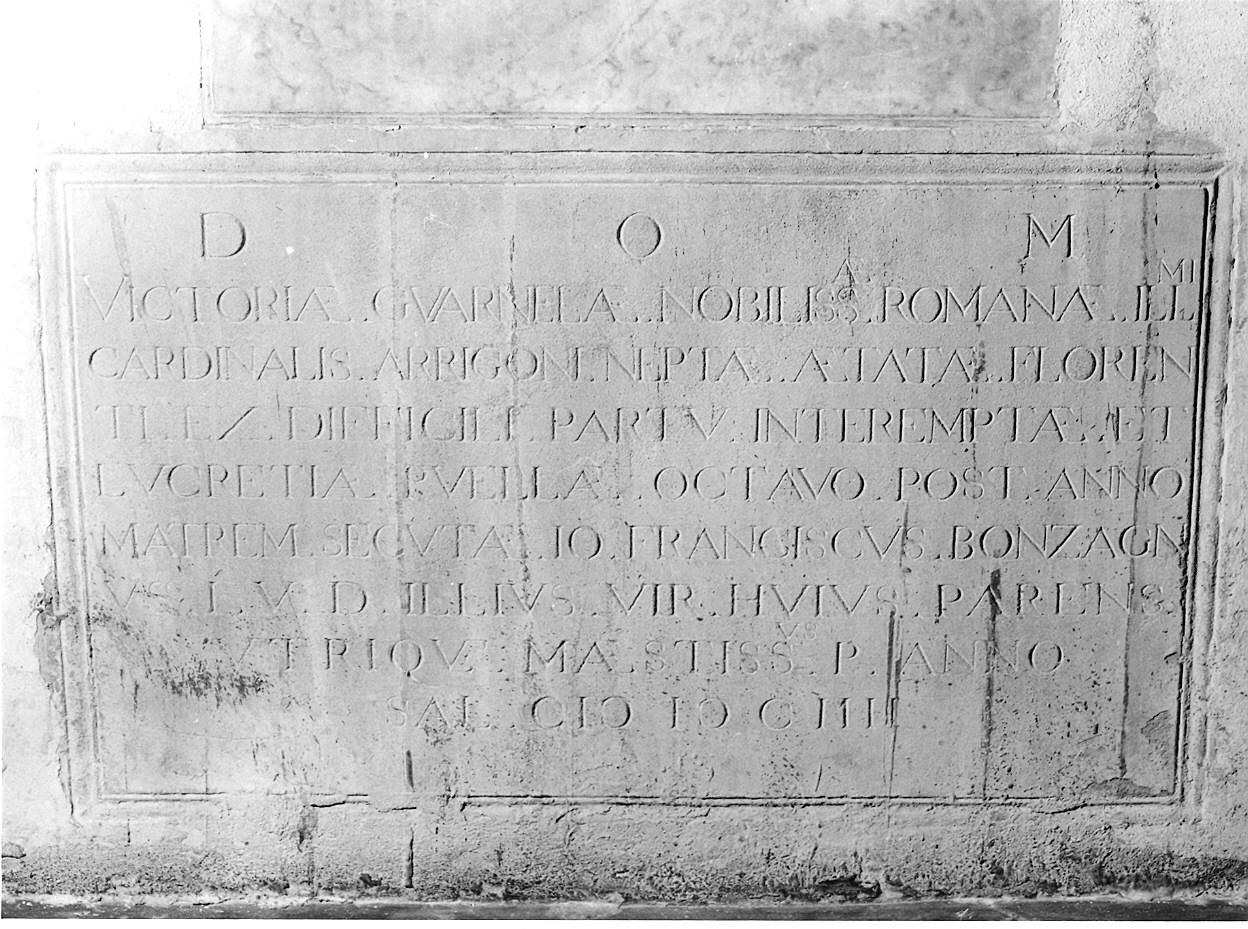 lapide commemorativa - ambito parmense (sec. XVII)