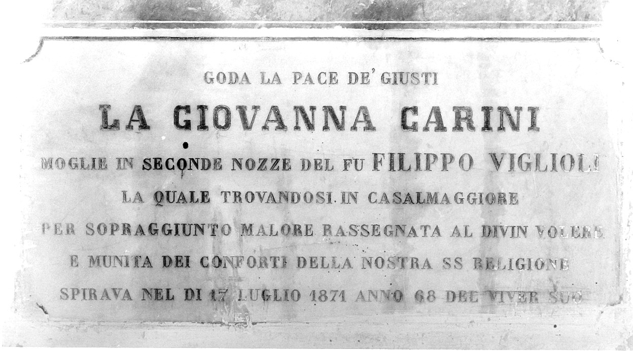 lapide tombale - ambito parmense (sec. XIX)